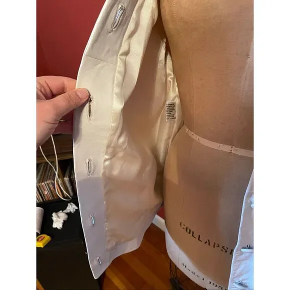 VINTAGE ADOLPH SCHUMAN FOR LILLI ANN | white button up fur jacket - Picture 6 of 16